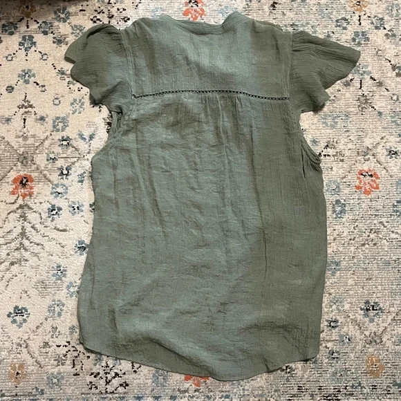 OLM Sage Green Flutter Sleeve Blouse - Picture 9 of 13